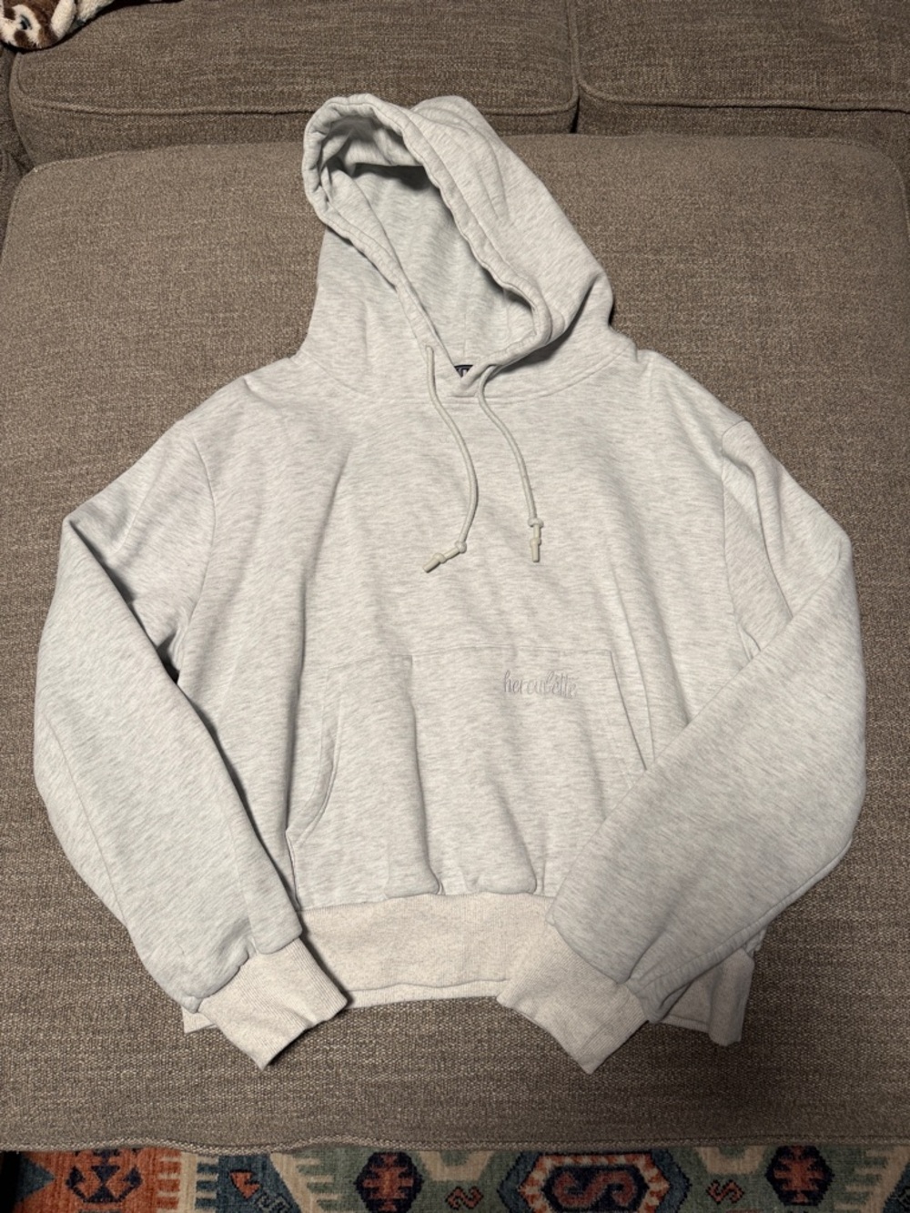 Herculette Light Gray Pullover Hoodie